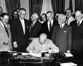Eisenhower signs Vets Day resolution